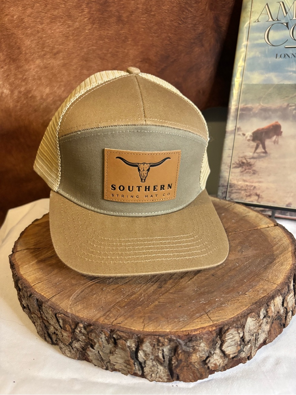Southern String Hat Co Longhorn Trucker Hat | Western Ranch Snapback Cap